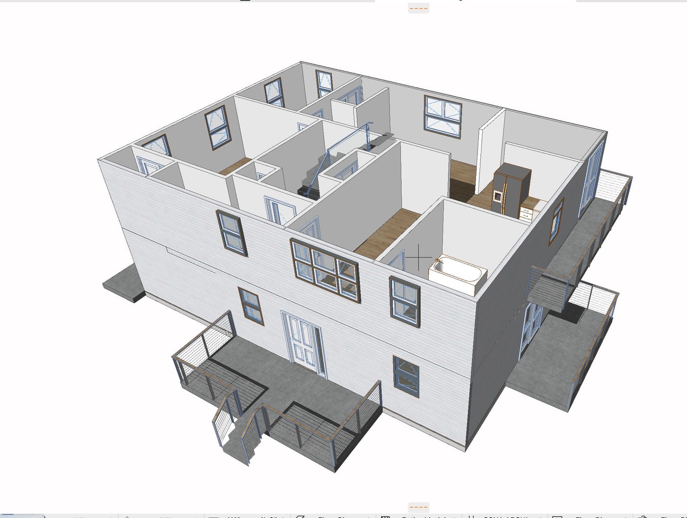 Three-dimensional massing model of a house used during design and planning
